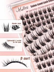 144 Individual False Eyelashes, D Curl, DIY Lightweight And Voluminous False Lashes, Perfect For Beginners For Everyday Home Makeup, Weddings, Parties, Travel, Music Festivals, Halloween, Christmas, And Gift Packaging - D - View 6