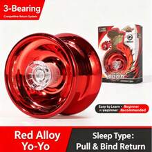 1pc-High Grade Alloy Yo-Yo Responsive Sleep Yoyo, 3-Bearing Competitive Yoyo Ball, Auto Pull Return UU YoYo For Beginner String Stunt Performance - Multicolor - View 4