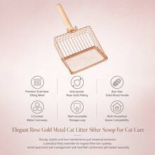 Stainless Steel Cat Litter Scoop - Rust-Resistant & Large Capacity For Hassle-Free Cat CareCrafted From Premium Stainless Steel, - Rose Gold - View 9