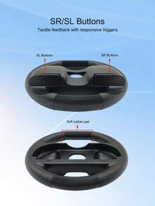 Compatible With Switch 2, 2pcs Controller Grips + 2pcs Steering Wheel Set, Anti-Slip And Anti-Sweat Enhanced Grip, Simulates Realistic Game Control, Unleash Your Best Performance - Handle + Steering Wheel Set - View 4