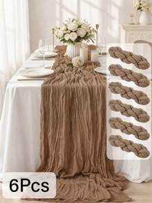 1/2/6/10/12Pack Cheese Cloth Table Runner, Boho Rustic Sheer Cheesecloth Table Cloth, Suitable For Wedding Party, Baby Shower, Birthday, Home Decor, Housewarming Gift, Halloween Decorations - Camel - View 19