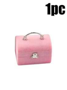 1pc/2pcs Aesthetic Bear Jewelry Box, Jewelry Organizer, Ring Box, Desktop Decor, Velvet Mini Suitcase Style Ring Earring Necklace Storage Box, Ideal Gift For Birthday And Special Occasions - Multicolor - View 17