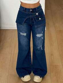 Women Jeans - Dark Wash - View 3
