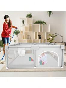 Corralito De Juegos Portátil Para Bebé, Corralito Plegable Para Niños, Varios Colores Disponibles - Gris Claro - Ver 7