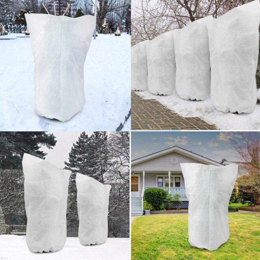 1/5/10pcs Plant Protection Cover Anti-Frost Anti-Insect Tree Cover Non-Woven Fabric Frost Protection Cover 80cm/100cm/120cm