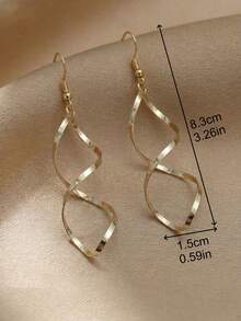 Spiral Drop Earrings - Yellow Gold - View 4
