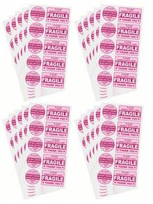 100pcs/10 Sheets Pink Fragile Stickers, With "Caution" And "Thank You" Labels, Permanent Adhesive, Suitable For Moving, Shipping, Packaging, 3in X 2in, School Supplies - Cartoon - View 13