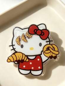 SANRIO 1pc Multi-Functional Dessert Cartoon Printed Acrylic Airbag Phone Grip, Multiple Sweet Kitten & Bunny Patterns, Clear Acrylic Material, Foldable & Retractable Airbag, Self-Adhesive Sticker For Phone Back, Support Horizontal & Vertical Video Playback, With Stand, Finger Grip & Anti-Drop Functions, Creative Holiday Birthday Gift, Unisex, Top Choice For Daily Use & Gifting - Multicolor - View 2