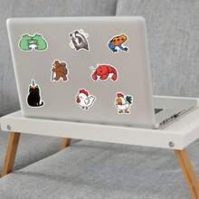 100pcs Animals Stickers Pig Bird Capybara Aesthetic Decal For Laptop Skateboard Luggage Decorative Sticker - Multicolor - View 7