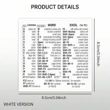 1pc Shortcut Key Stickers Compatible With Apple/Windows Laptop Full Series WORD & EXCEL Software Black/White/Transparent Optional - View 4