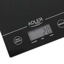 Adler Kitchen Scale, Digital Food Scale, Flat Platform Scale - 5kg Capacity, 1g Accuracy, Water/Milk Volume Calculator, Hanging Hole, LCD Display, Black - Kitchen scales - View 2