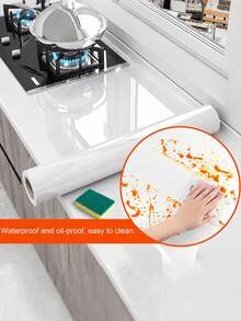 Removable Wall Protection Film Waterproof Oil-Proof Easy To Clean Multi-Function Electrostatic Adsorption Protective Film Kitchen Wall Invisible Oil-Proof Film Suitable For Stove And Countertop Kitchen Bathroom Essential Accessories Home Kitchen Decor - Multicolor - View 11