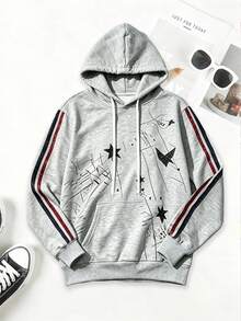 Women's All-Season Hooded Sweatshirt With Print Design, Casual Pullover Sweatshirt, Suitable For Running, Cycling, Ball Sports, Fitness, Multi-Function Jogging Top - Grey - View 5