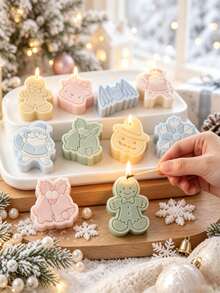 Reusable Christmas Scented Candle Mold, For Clay And Plaster Crafts, Candle Cups, Making 2D Relief Candles, Gift Decorations, Plaster Resin Crafts, Soap Molds - Christmas Mold - View 3
