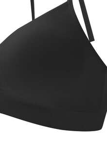 Women's Solid Color Casual Daily Wear Halter Tie Bra - Black - View 3