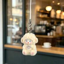 New Cute Resin Flocked Mini Sheep Doll DIY Handmade Pendant Keychain Bag Charm Phone Strap - Multicolor - View 4