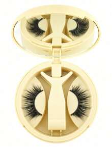 1 Pair Natural Long Easy-To-Use Magnetic False Eyelashes With Applicator, Reusable Glue-Free Magnetic Lashes For Women's Daily Makeup - Black - View 8