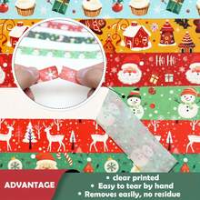 Christmas Theme Washi Tape Set, Includes Santa Claus, Snowman, Gnome Patterns, And Reindeer Masking Tape, Suitable For Stationery, Scrapbooking, Crafts And Gift Wrapping - Multicolor - View 3