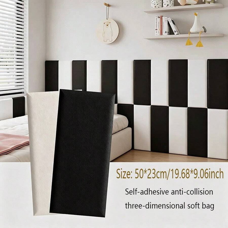 6pcs Self-Adhesive Anti-Collision Soft Foam Decorative Stickers For Bedroom Bed Surround, Headboard Backrest, Basketball Court, Gymnasium And Other Commercial Anti-Collision Decorative Wall Stickers - Soft Furnishings - View 1