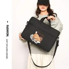 Cute Cat Print Laptop Bag With OK Lettering, Fashionable Laptop Bag With Shoulder And Hand Carry Dual Use, Multiple Colors Available, Suitable For Campus, Office, Commuting, Unisex, All Season, Can Be Carried By Hand Or On Shoulder - Laptop Bag - View 10