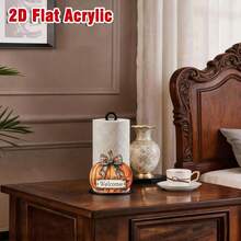 2D Flat Printed Napkin Holder, Creative Pumpkin Pattern Paper Towel Holder, Plastic Desktop Napkin Storage Rack, Suitable For Kitchen, Bathroom, Party, Holiday Home Autumn Harvest Decoration - View 5