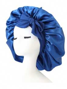 1pc Luxury Satin Sleep Cap With Adjustable Bow Tie - Lightweight Hair Care Cap For Curly/Braided/Natural Hair, Available In Multiple Colors - Multicolor - View 11