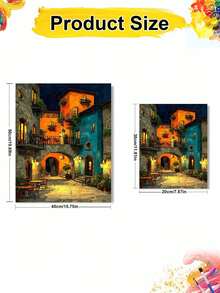 DIY Italian Street Night Cafe (Frameless Or Framed 8x12 / 16x20 Inches) Paint By Numbers Kit(Acrylic) Arts & Crafts For Adult Beginners, Home Wall Decor, And Holiday Gifts - Sets - View 2
