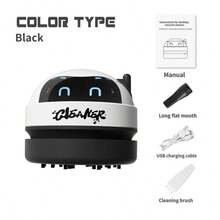 TOUCHBeauty Cute Robot Mini Desktop Vacuum Cleaner, One-Touch Start, 360° No Blind Spots, USB Rechargeable, Desktop Dust Remover, Suitable For Eraser Crumbs, Paper Scraps, Keyboard Cleaning, Student Study Desk Tool - A - View 9