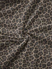 Plus Size Leopard Print Capri Leggings | Mid Waisted Stretchy Tummy Control Slimming Pants For Curvy Women | Fall Daily Wear & Going Out Outfits - Multicolor - View 8