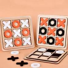 2026-Latest Hot-Selling, 1pc Wooden XO Tic Tac Toe Game Suitable For Party Gathering - Birthday Gift - Gift - Easter Gift - Perfect Gift - Gift - Graduation Gift - Multicolor - View 5