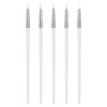 5pcs Silicone Nail Art & Pottery Tools Brush Set With Practical Wooden Handle, Creative Handmade Brushes - Multicolor - View 12