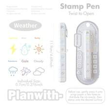 1pc Cute Kawaii Stackable Stamp Pen, Detachable Self-Inking Mini Icon Stamper Marker, Korean Style Scrapbooking Journaling Deco Supplies - Multiple Styles - View 12