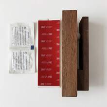 Wooden Towel Hook No-Drill Bathroom Home Use Strong Adhesive Wall Mount Clothes Hook Concealed Wooden Clothes Hook, Rustic Wall Hook For Towel Robe Coat Hat, Peel And Stick Wood Hook Self Adhesive Heavy Duty, Christmas Home Decor Gift - Multicolor - View 14