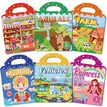 1/2/4/6 cuốn sách dán sticker DIY tái sử dụng cho trẻ em, sticker bong bóng nhiều cảnh và nhiều chủ đề, sticker thạch sáng tạo, sách dán sticker yên tĩnh di động, đồ chơi quà tặng sticker cho bé - Nhiều màu - Xem 20