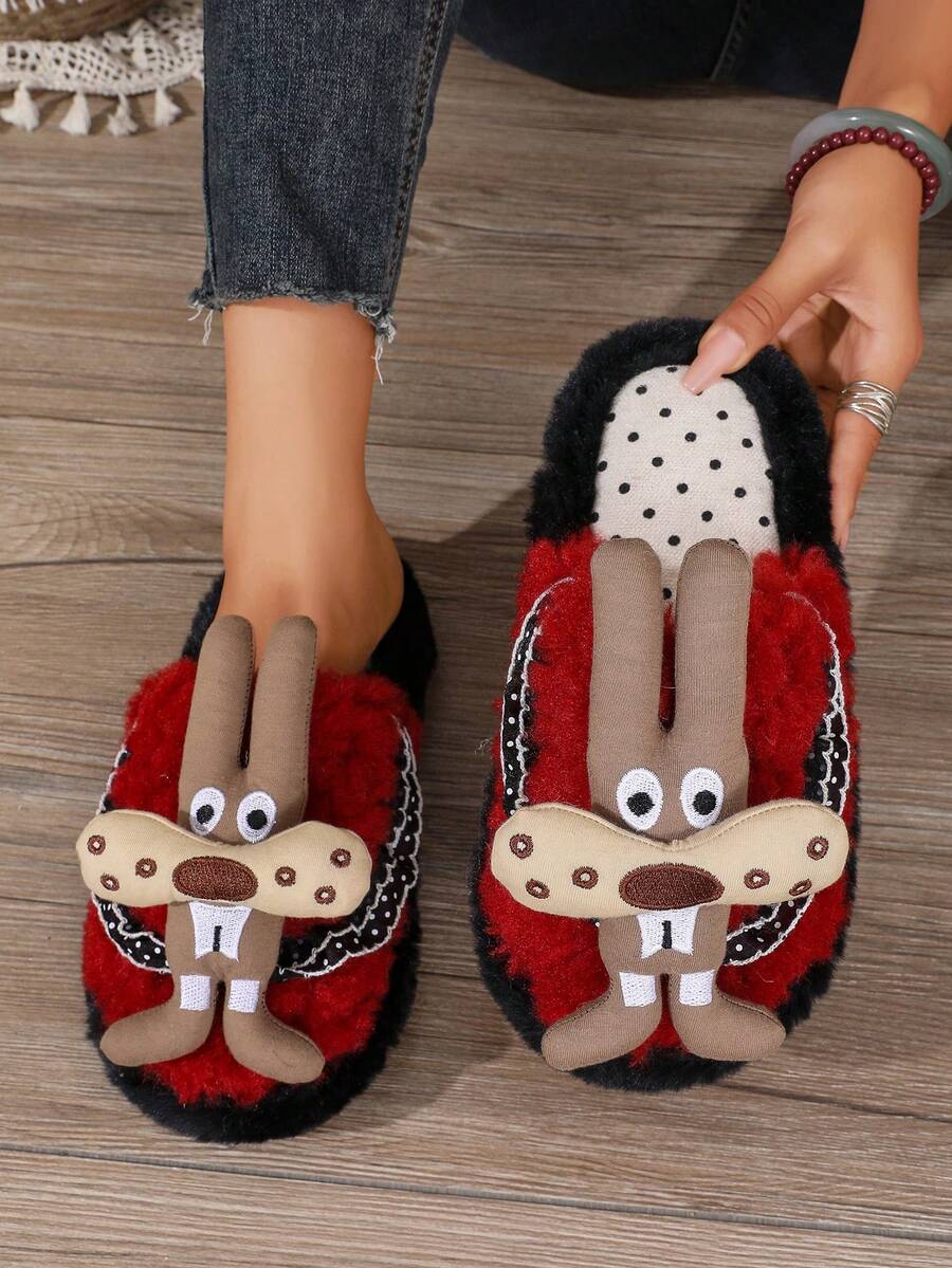 Solid White Elegant Sexy Cute Dog Fabric Plush Home Decor - Red - View 1