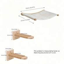 1pc Cat Wall Shelf & 1pc Perch, Tassel Cat Hammock, Cat Ladder, Modern Cat Furniture Suitable For Sleeping, Playing And Climbing - Apricot - View 3