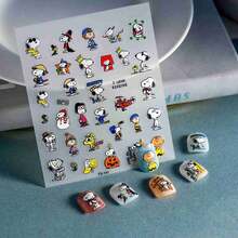 1pc 2026 Popular Fun & Beautiful Snoopy Nail Stickers, Suitable For Anime Collectors, DIY Decoration Stickers, Surprise Gift For Friends And Family For Anime Conventions, Birthday Parties, Back To School, New Year, Halloween, Christmas (Random Style) - Multicolor - View 5