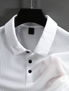Camiseta de manga corta de malla de hielo para hombre, nuevo polo informal. - Blanco - Ver 5