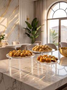 Soporte de acrílico transparente para postres, estante redondo para exhibición de pasteles para baklava, bodas y fiestas - transparente - Ver 1