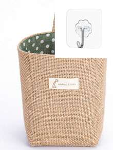 2pcs Multi-Functional Jute Mini Storage Baskets, Foldable With Handle Desktop Organizer, Suitable For Stationery, Cosmetics, Snacks, Toys And Flower Pots, Home Office Bedroom Bathroom Use, Holiday Gift - Multicolor - View 10