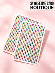 1 st/2 st färgglada runda dekorativa strassklistermärken, högtransparent akrylmaterial, flerfärgskombination av strass i flera specifikationer, runda ädelstenstexturplattor, levande flerfärgad glansig finish, slät avrivbar självhäftande baksida, lämpliga för att dekorera mobilskal, presentförpackningar, gratulationskort och ytor på förvaringsboxar - Dekorationsklistermärken - Visa 6