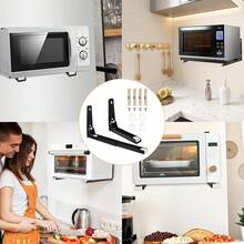 2 Pcs Microwave Wall Brackets Mounted, Universal Microwave Brackets, Shelf Wall Mounted Foldable Holders With Matching Screws And Expansion Tubes For Home Kitchen Accessories - View 8