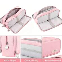 1pc Multifunctional Large Capacity Pencil Case - Durable Polyester Fiber, Suitable For Office And School Supplies, Cosmetics Storage - Perfect Gift For Teens, Men, Women - Multicolor - View 5