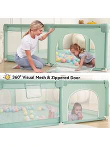 Corralito De Juegos Portátil Para Bebé, Corralito Plegable Para Niños, Varios Colores Disponibles - Verde - Ver 4