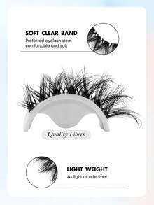 Sibeuna 7 Pairs Natural Style False Eyelashes, Cat Eye & Fox Eye Clear Band Fluffy Faux Mink Lashes, Suitable For Daily, Party And Travel Makeup, Beginner Friendly - Black - View 3