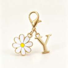 Daisy Initial Letter Keychain, A-Z Alphabet Charm Key Ring, Personalized Gift For Backpack & Car Keys - Multicolor - View 9