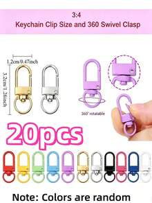 10/20/30/50pcs Zinc Alloy Rotating Lobster Clasp Key Ring Metal Spring Swivel Hook, For Making Keychains, Handmade Lanyards, Bag Accessories, Key Chain Connectors And Jewelry Making DIY Keychain Accessories - Keychain - View 17