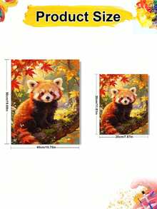 DIY Digital Oil Painting Kit, Raccoon In The Tree, Crafts For Beginners And Adults, Canvas Art Home Wall Decoration, Halloween Party Gifts. - Sets - View 4