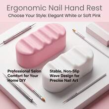 Beautizon Nailartlab 美甲手指托墊，人體工學手部支撐墊，適用於凝膠指甲油、壓克力美甲與美甲練習，防滑美甲師工具，居家與沙龍通用 - 彩色 - 查看 6