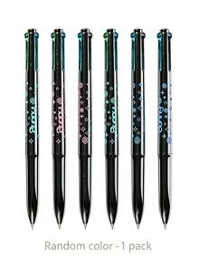 4-In-1 Neutral Pen, 4 Colors In One Pen (Black, Blue, Red, Green), High-Quality Nib, Suitable For Students, Smooth Writing, Applicable For Writing, Marking, Note-Taking. Office Supplies, Back To School Supplies. - 4-color Retractable Pen - View 12